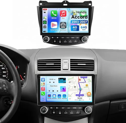 Vista 9 de Para Honda Accord 7th 2003 2004 2005 2006 2007 Android Car Stereo con Carplay inalámbrico/Android Auto 10.1 "Pantalla táctil Autoradio Soporte WiFi