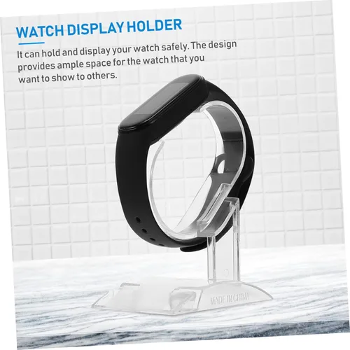 Vista 8 de Alipis 4 unids transparente titular de cristal joyería fina pulsera soporte de exhibición relojes para hombre relojes acrílico reloj acrílico