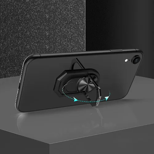 Vista 4 de Estuche y soporte de anillo para Oukitel WP66 - transparente+negro Paquete combinado 2 en 1 de 6.6 pulgadas que incluye cubierta de parachoques a