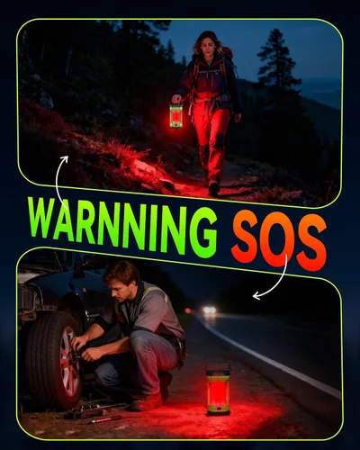 Vista 5 de AlpsWolf Linterna de Campamento Recargable, Linterna LED de 4000mAh para Cortes de Energía, Linterna de Campamento Super Brillante Portátil