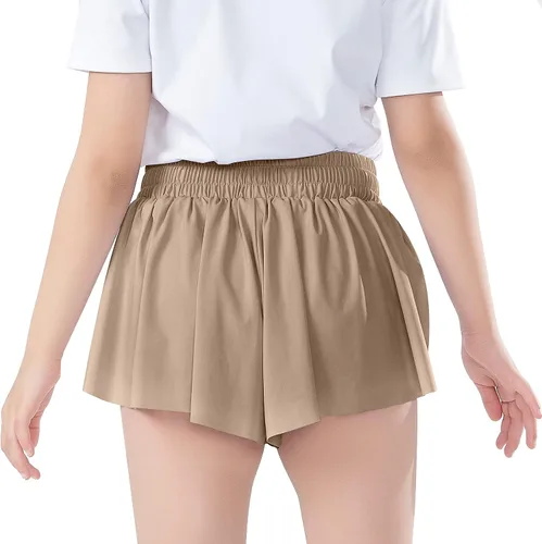 Vista 4 de Pantalones cortos fluidos para niñas, pantalones cortos de mariposa para niños, pantalones cortos deportivos para niños pequeños, faldas de tenis 2