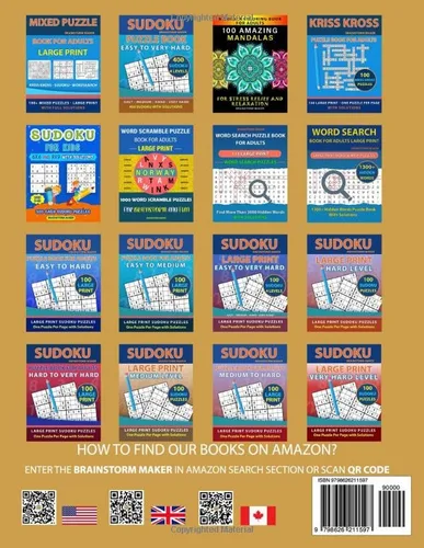 Vista 2 de Sudoku Large Print 100 Sudoku Puzzles with Medium Level - One Puzzle Per Page with Solutions (Brain Games Book 4)