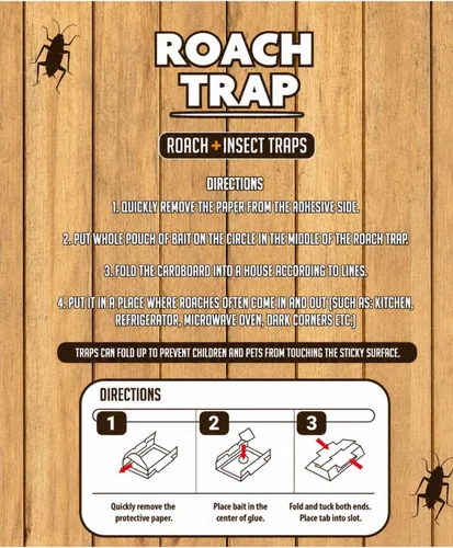 Vista 7 de Trampas adhesivas para cucarachas de interior (paquete de 18) - Trampas de pegamento para cucarachas, trampas para insectos con cebo para cucarachas