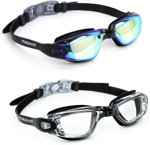 Vista 14 de Gafas de natación: paquete de 2 gafas de natación antivaho, sin fugas, protección UV, para adultos, hombres, mujeres, jóvenes