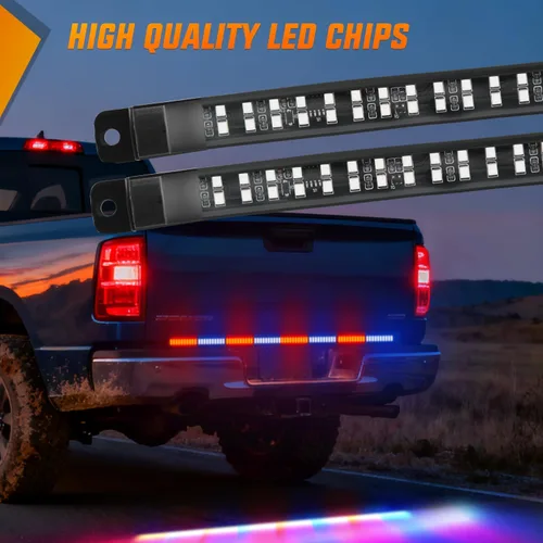 Vista 18 de Nilight - Tira de luz LED para plataforma trasera de 30 pulgadas de UTV, 204 LED, luces de freno ámbar, luces intermitentes rojas, compatible