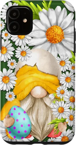 Vista 8 de iPhone 16 Easter Chick Gnome Graphic For Women Floral Daisy Flower Case