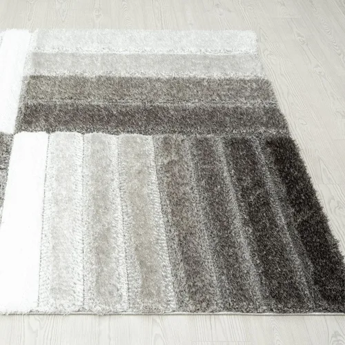 Vista 6 de LUXE WEAVERS Lantanas Collection 7072 - Alfombra geométrica moderna de pelo largo gris de 8 x 10 pies