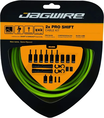 Vista 6 de Jagwire - Kit de cambio universal 2X Pro para carretera, MTN y grava Compatible con engranajes SRAM y Shimano, cables de acero inoxidable pulido