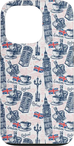 Vista 10 de Funda para iPhone 16 London con Big Ben, Booth, Union Jack, funda de té inglés