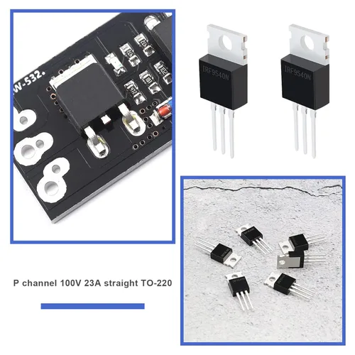 Vista 3 de ECSiNG 20pcs IRF9540 MOSFET transistor MOSFET Tubos de efecto de campo 23A 100V 3 Pin P-Channel Rectificador Accesorios Electrónicos Reemplazo