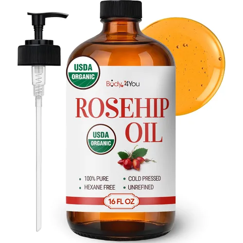 Vista 9 de BodyJ4You Aceite de rosa mosqueta para rostro - 100% puro natural USDA orgánico prensado en frío - Hidratante para piel, cabello, uñas, tratamiento