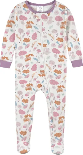 Vista 2 de Gerber Pijama con pies para bebé niña, paquete de 2