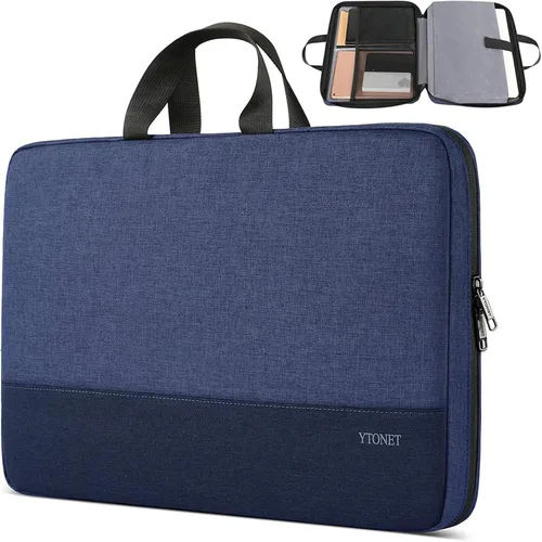 Vista 14 de Ytonet Funda profesional para transportar laptop de 13 a 13.3 pulgadas, delgada, con asas, resistente al agua, compatible con laptops MacBook Air