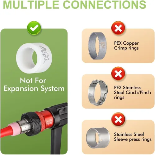 Vista 8 de Paquete de 2 adaptadores Pex-A hembra, 1 pulgada hembra NPT a 1 pulgada PEX-A latón expansión PEX-A accesorios PEX-A, latón sin plomo NSF/ANSI 61