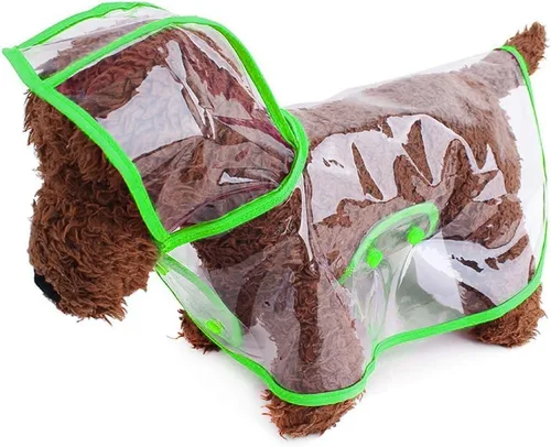 Vista 5 de Impermeable para mascotas, ropa impermeable para perros pequeños, chaqueta de lluvia para cachorros, poncho transparente, ropa de lluvia para perros