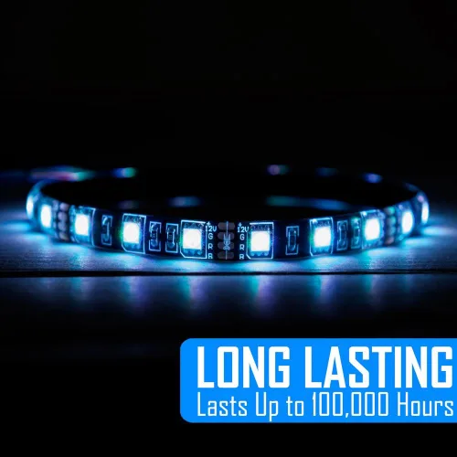 Vista 7 de Kingwin KRGB-LED-12 Tira de luces LED RGB, tira de luz LED para carcasa de computadora, PC, laptop, hogar, oficina e iluminación de fondo. Tira