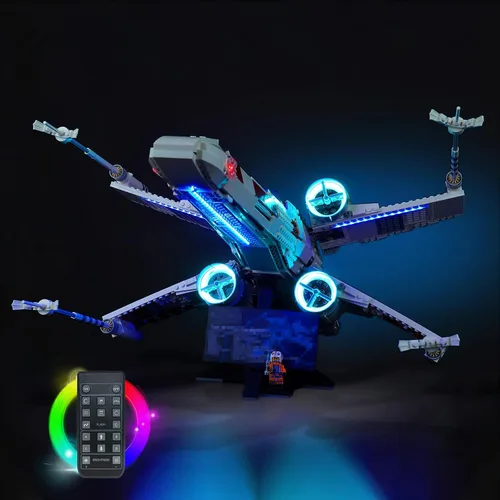 Vista 6 de BrickBling Kit de luces compatible con Lego UCS X-Wing Starfighter (sin modelo), luces creativas compatibles con Lego 75355, gran sorpresa