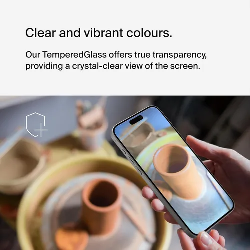 Vista 6 de Belkin ScreenForce - Protector de pantalla tratado con vidrio templado para iPhone 15 Pro Max, delgado y resistente a los arañazos, incluye marco