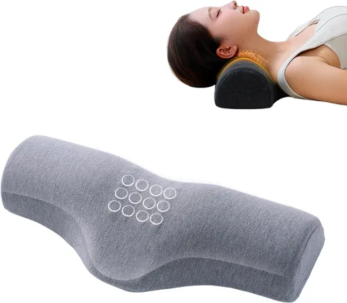 Vista 8 de Almohada cervical para aliviar el dolor de cuello, almohada de espuma viscoelástica para apoyo de refuerzo y relajación de hombros, dispositivos