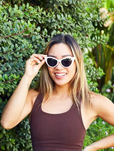 Vista 81 de OWL Gafas de sol Cateye para mujer, diseño retro clásico vintage con alas altas