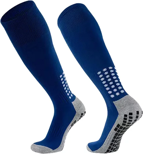 Vista 2 de Vegove 6 pares de calcetines de fútbol para hombre con agarre, calcetines deportivos antideslizantes, base de compresión alta hasta la rodilla