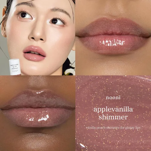 Vista 2 de NOONI Applevanilla & Applehyacinth Lip Oil Shimmer Duo - Plumping Lip Gloss