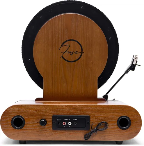 Vista 7 de Vert - Reproductor de discos de vinilo vertical Radio FM, Bluetooth, AUX, USB Reloj despertador Cartucho Audio Technica Altavoces de rango