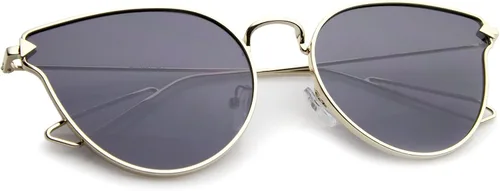 Vista 4 de zeroUVMarco de metal de la mujer Flecha Espejo plano Templos Colored Lens anteojos de sol de ojo de gato 58mm