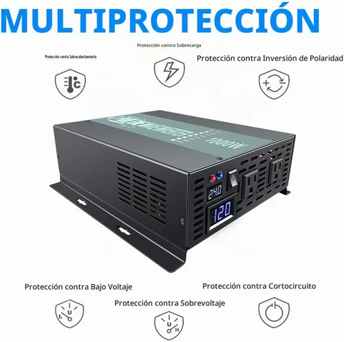 Vista 6 de WZRELB RBP100024VCRT 1000W 24V 120V Inversor de energía solar de onda sinusoidal pura con interruptor de control remoto