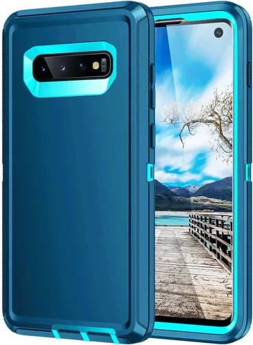 Vista 8 de Funda para Galaxy S10 Plus, resistente Shockpoof de 3 capas de protección de cuerpo completo para Galaxy S10 Plus, color negro