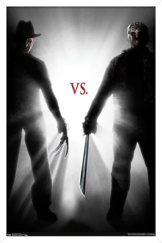 Vista 12 de Trends International Freddy vs. Jason - Póster de pared ligero, 14.725 x 22.375 pulgadas, versión enmarcada de madera de granero Versión enmarcada