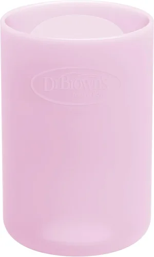 Vista 22 de Dr. Brown's Options+ Funda estrecha para botella de vidrio, 100% silicona, rosa, sin BPA, 4 onzas, paquete de 1