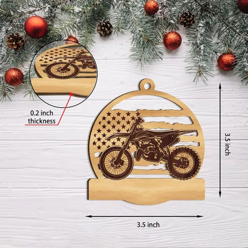 Vista 5 de Adorno de moto de motocross, adornos de motocicleta para hombre y niño, adorno de Navidad de bicicletas, regalo para amantes de las carreras, hijo