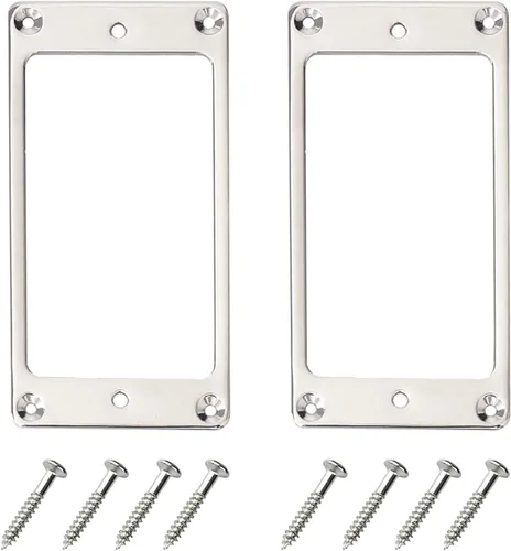 Vista 6 de Marco de repuesto para anillo de recogida Humbucker de metal, compatible con guitarras eléctricas LP SG (negro)