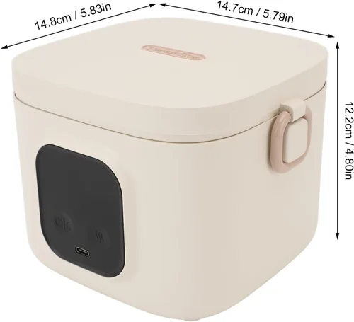 Vista 5 de Fiambrera eléctrica, calentador de alimentos portátil recargable de 27.1 fl oz, calentador de alimentos para oficina, camping, viajes