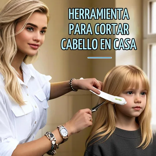 Vista 2 de Herramientas profesionales para el peinado: kit de capas y recorte de bricolaje con clips, guía para flequillo, capas, puntas abiertas - azul