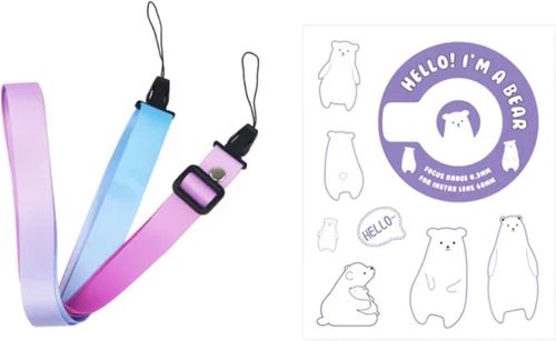 Vista 7 de Kit de funda transparente Mini 11 para Fujifilm Instax Mini 11, funda para cámara instantánea con bolsillo para película, calcomanías adhesivas