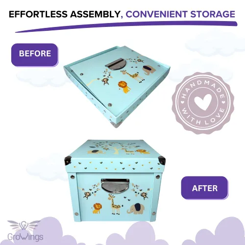 Vista 5 de GroWings Caja de recuerdos para bebés, gran almacenamiento de memoria para recién nacidos, adecuada para niños y niñas, regalos fuertes, duraderos
