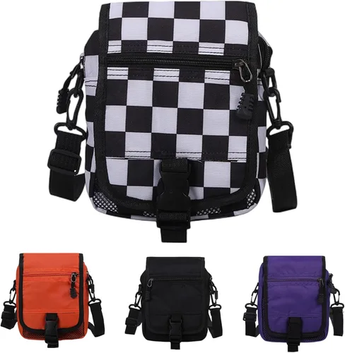 Vista 8 de Pequeña bolsa cruzada para hombre, con solapa, bolsa de mensajero para mujer