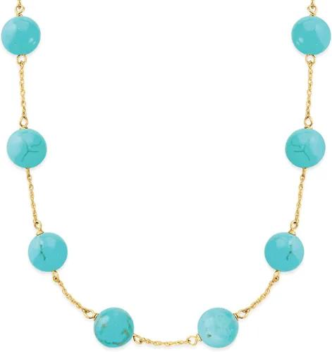 Vista 3 de Ross-Simons 8mm Gemstone Bead Station Necklace in 14kt Yellow Gold