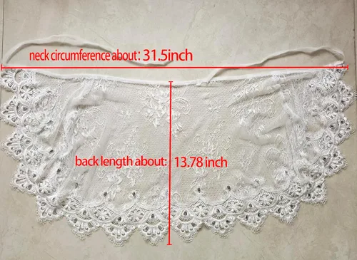 Vista 7 de Vivivalue Chales de encaje para boda, chales robados Boleros Capelet Rhinestone Novia