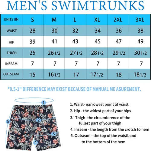 Vista 7 de Biwisy Mens Swim Trunks Quick Dry Swim Shorts with Mesh Lining Funny Beach Shorts