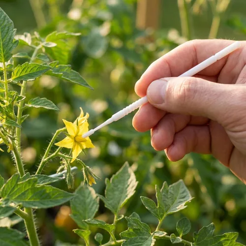 Vista 7 de Kisangel 20 unids Polinizador Herramientas de Polinización de Abejas Cepillo de Polinización Planta Herramienta de Polinización Herramienta de Pluma