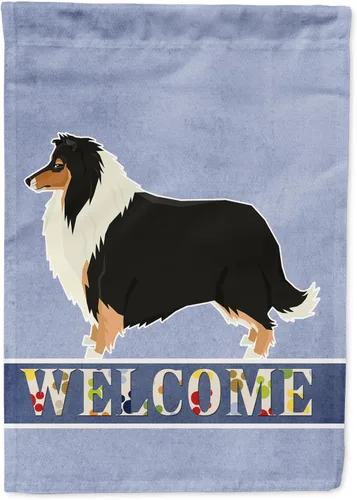 Vista 96 de Caroline's Treasures CK3704GF Bandera de jardín de bienvenida de Akita Shepherd Black and Tan - Bandera decorativa para patio exterior, patio