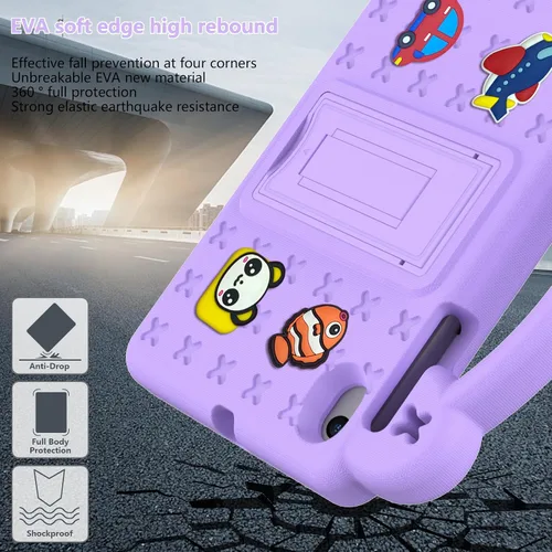 Vista 5 de Funda para tablet Walmart Onn de 7 pulgadas Gen 4 2024 (Modelo: 100135924), UUcovers con soporte de espuma EVA suave, soporte de espuma EVA suave