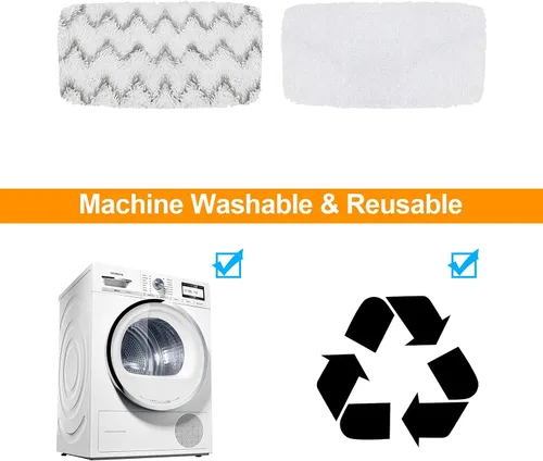 Vista 7 de Paquete de 10 almohadillas para mopa de vapor 1543A para Bissell PowerFresh Vac & Steam 2747A, almohadillas para trapeador de vapor Bissell Symphony