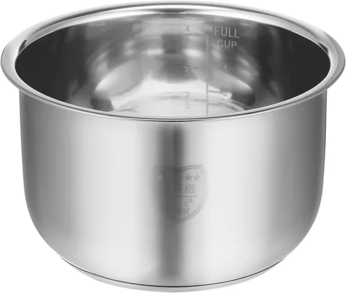 Vista 5 de Angoily - Olla de repuesto para arrocera de acero inoxidable con escala de medición 7.08 x 7.08 x 4.13 en 1 pieza para arrocera para uso en cocina