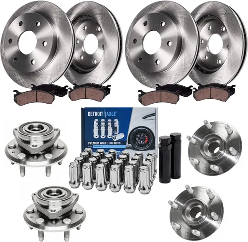 Vista 111 de Detroit Axle - Rotores de freno para Chrysler 200 2015 2016 2017, Rotores de freno de disco de reemplazo: 12.01" pulgadas delantero y 10.95