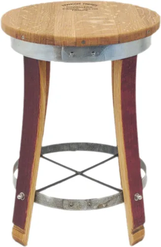 Vista 6 de Taburete de bar giratorio superior – Barril de vino hecho a mano Muebles de barril de vino (24 pulgadas)