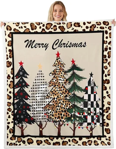 Vista 29 de Manta de cama Kawaii de Papá Noel, manta rústica de felpa con corona de Navidad para decoración rústica del hogar, manta de franela de flores rojas